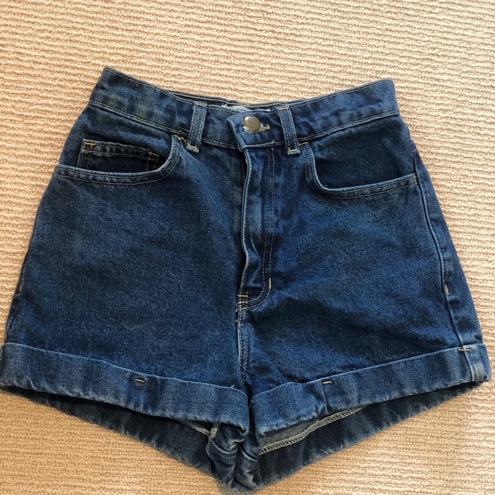 High-waisted jean shorts